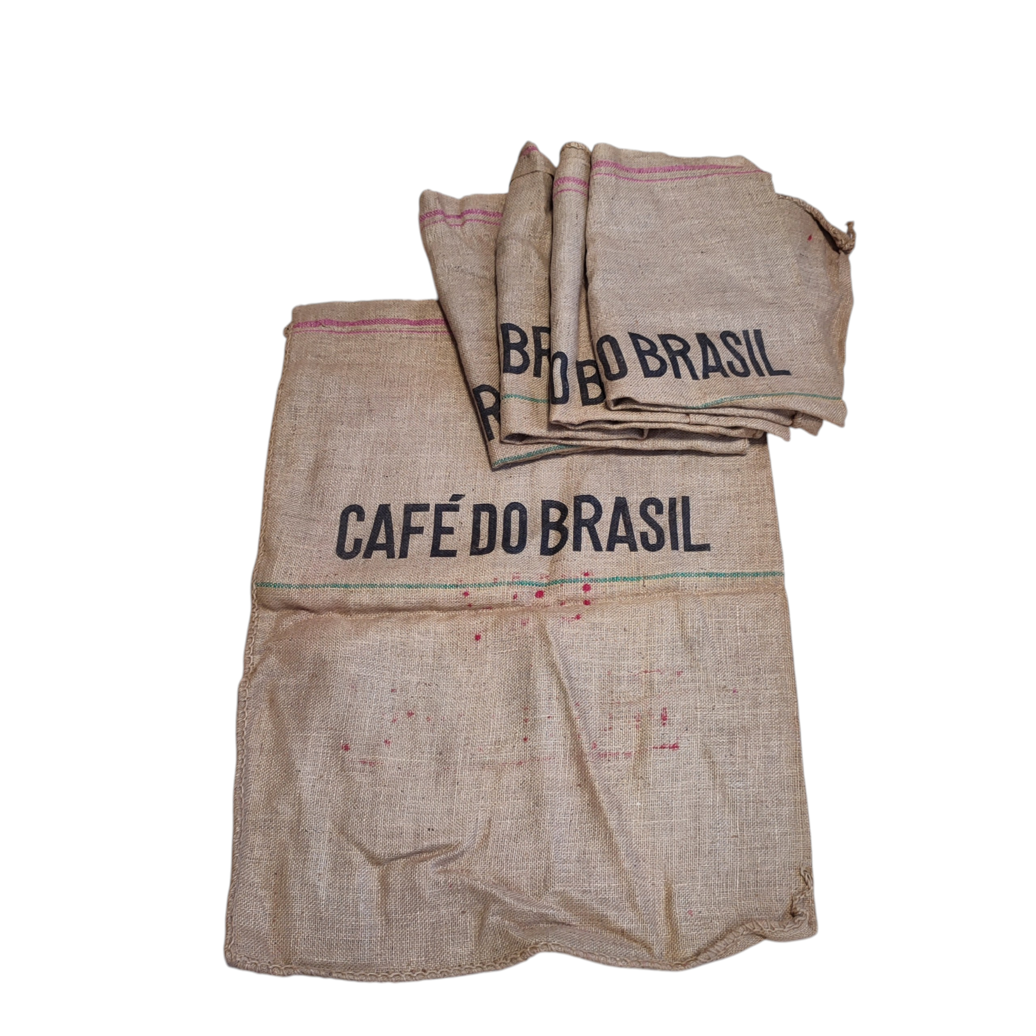 Lot de 5 sacs en toile de jute "Café do Brasil" État correct - 15,00 € Lot de 5 sacs en toile de jute "Café do Brasil" État correct reconditionné disponible sur Label Emmaüs