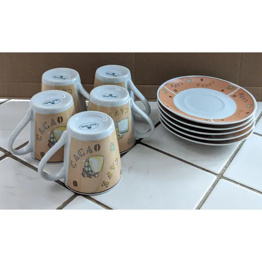 Lot De 5 Tasses À Café Et 5 Soucoupes Casa Bella Bon état reconditionné disponible sur Rakuten