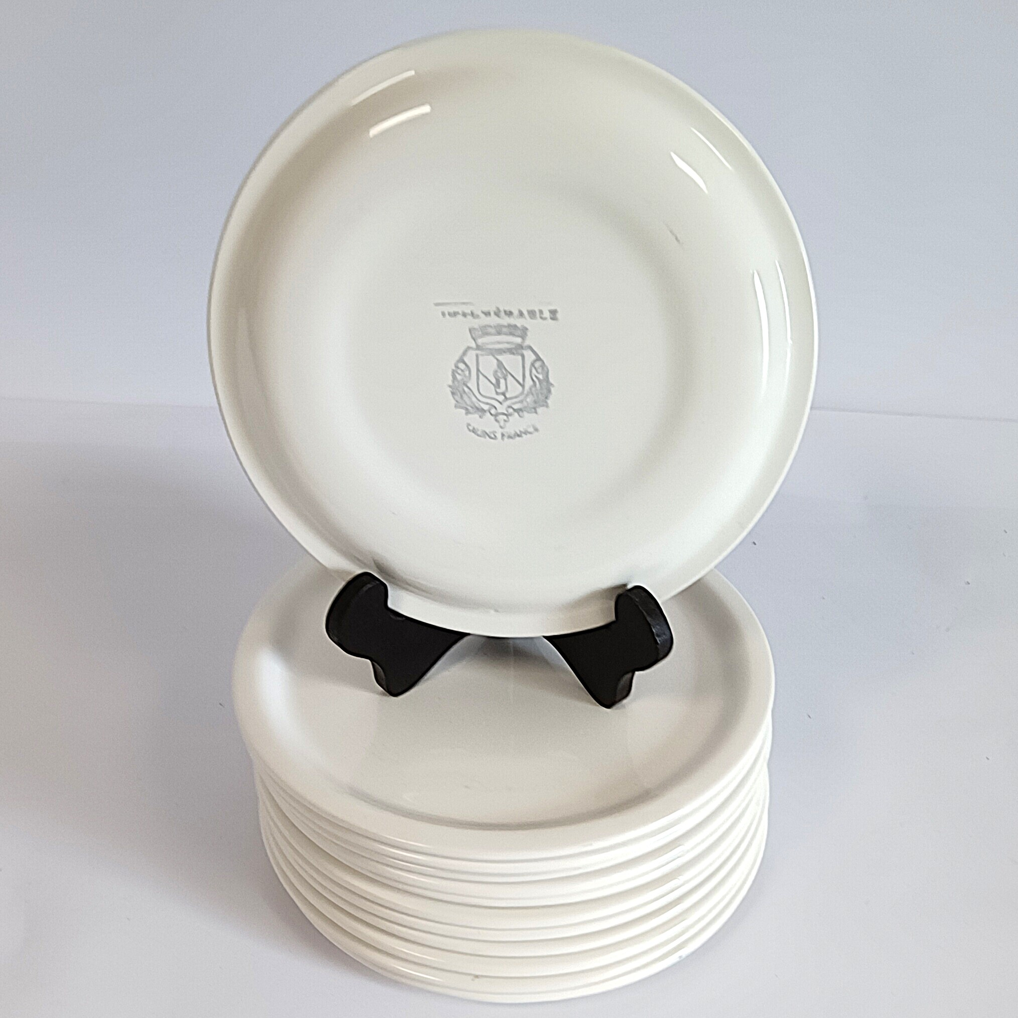 Voir photo 2 de Lot de 6 assiettes à dessert Salins France Ø 20 cm Lot de 6 assiettes à dessert Salins France Ø 20 cm Bon état reconditionné photo 2