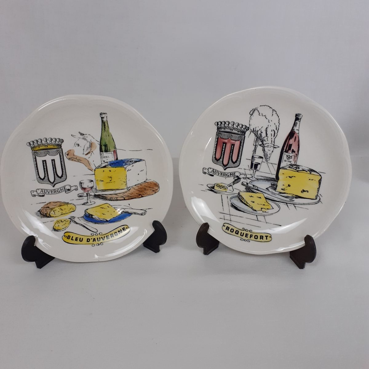Voir photo 2 de Lot de 6 assiettes à fromage - Céramique - Gien Lot de 6 assiettes à fromage - Céramique - Gien Bon état reconditionné photo 2