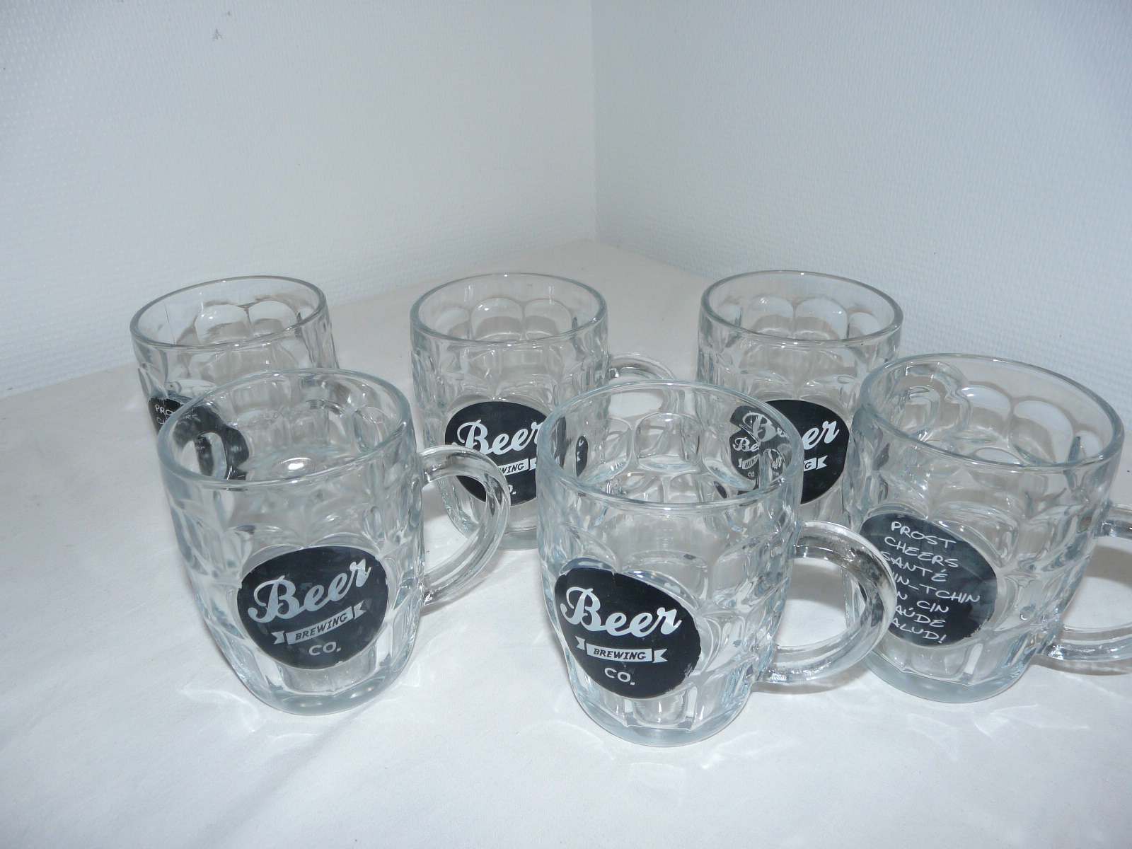 Voir photo 4 de Lot de 6 Chopes à bière en verre Lot de 6 Chopes à bière en verre Bon état reconditionné photo 4