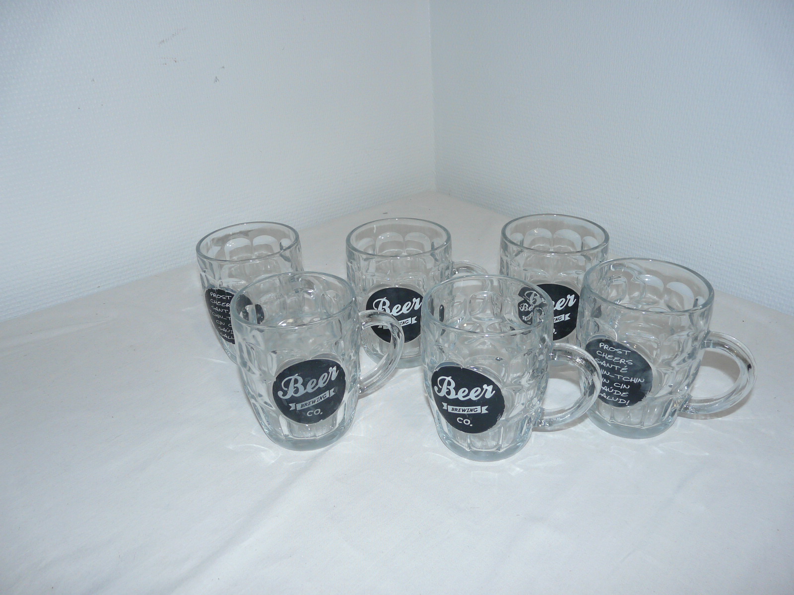 Voir photo 5 de Lot de 6 Chopes à bière en verre Lot de 6 Chopes à bière en verre Bon état reconditionné photo 5