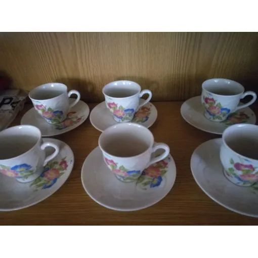 Lot De 6 Tasses À Café + Sous-Tasses Marque Porcelaine De France Bon état reconditionné disponible sur Rakuten