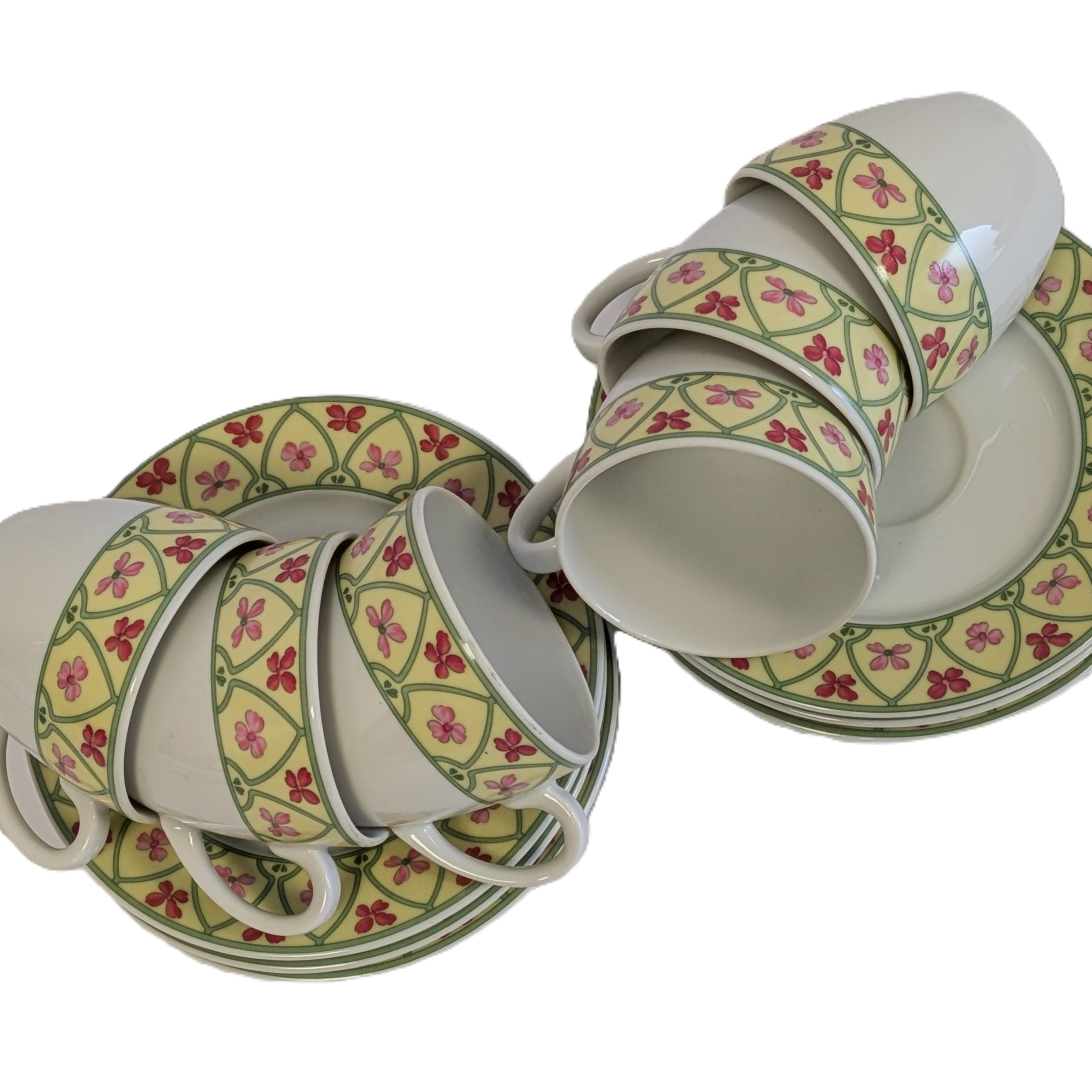 Voir photo 2 de Lot de 6 tasses à café vintage avec soucoupes - Porcelaine fine Séville. Lot de 6 tasses à café vintage avec soucoupes - Porcelaine fine Séville. Parfait état reconditionné photo 2