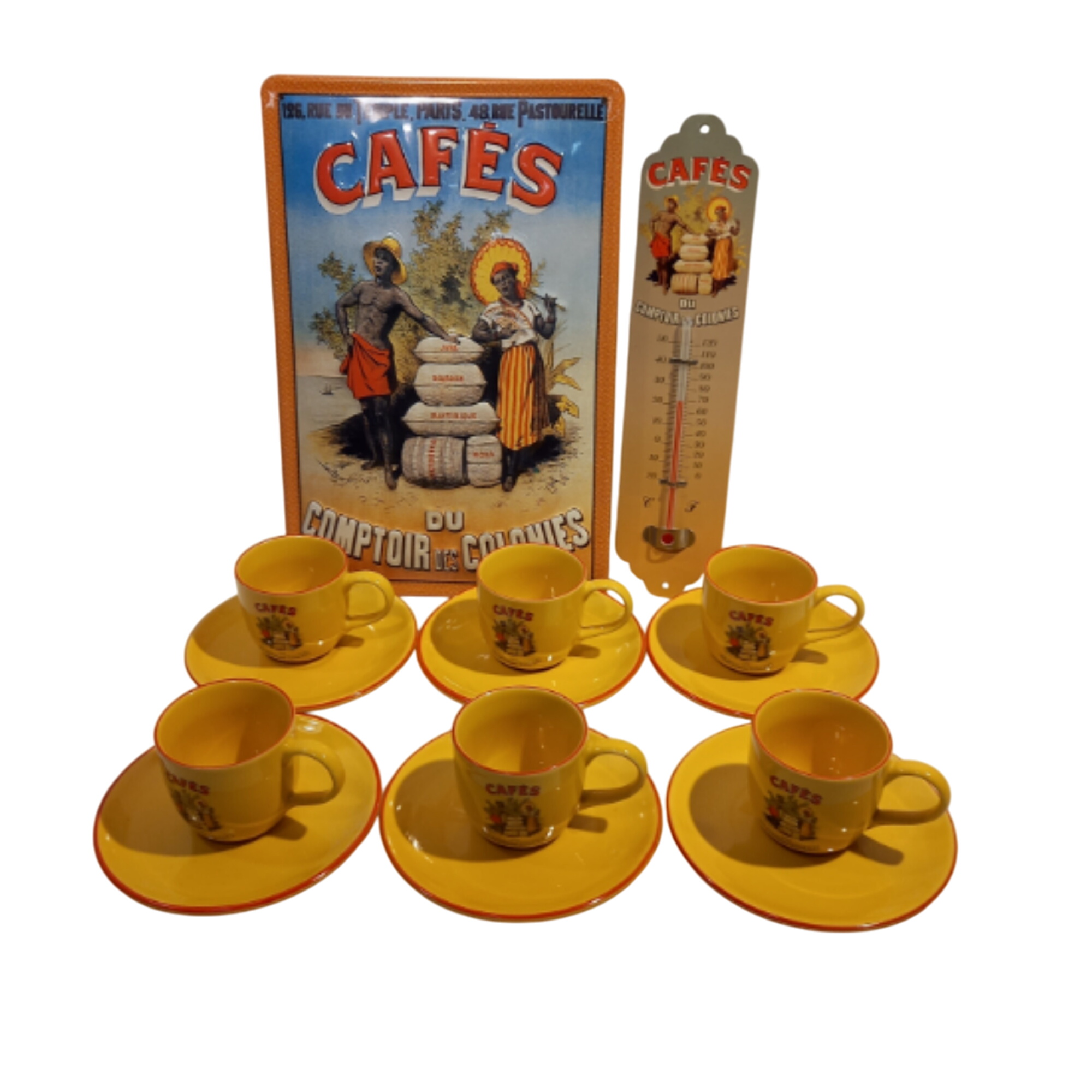 Lot de 6 Tasses et Sous - Tasses expresso collection. Café du comptoir des colonies. Bon état - 40,00 € Lot de 6 Tasses et Sous - Tasses expresso collection. Café du comptoir des colonies. Bon état reconditionné disponible sur Label Emmaüs