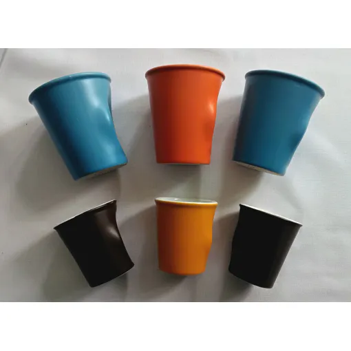 Lot De 6 Tasses Froissées Revol : 3 Grandes Et 3 Petites occasion reconditionné disponible sur Rakuten