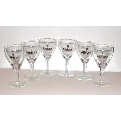 Lot De 6 Verres A Biere Affligem 25cl - Verre À Pied Decor Noir Et Dorés Type Calice Bon état reconditionné disponible sur Rakuten