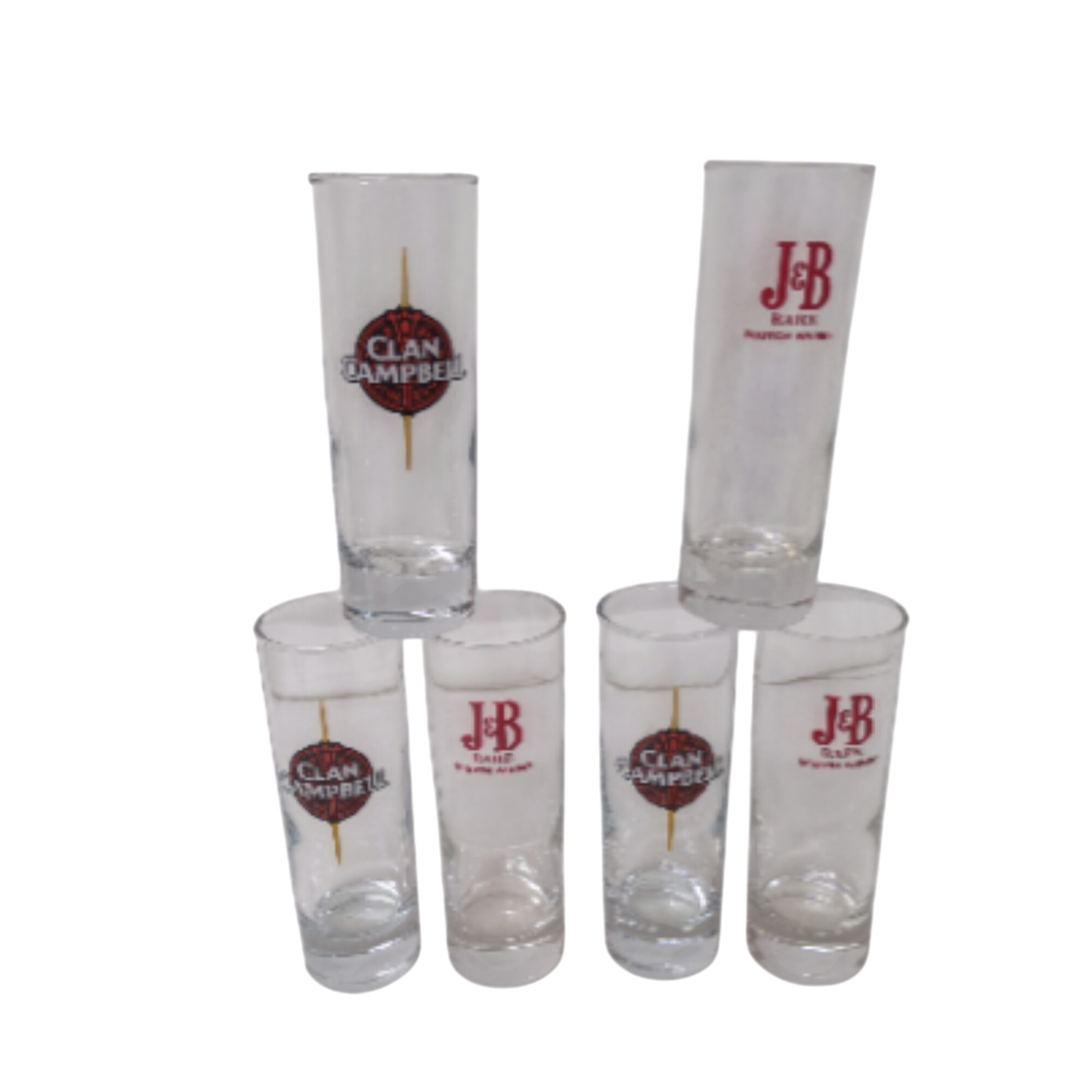 Lot de 6 verres à whisky J&B et Clan Campbell Très bon état - 15,00 € Lot de 6 verres à whisky J&B et Clan Campbell Très bon état reconditionné disponible sur Label Emmaüs
