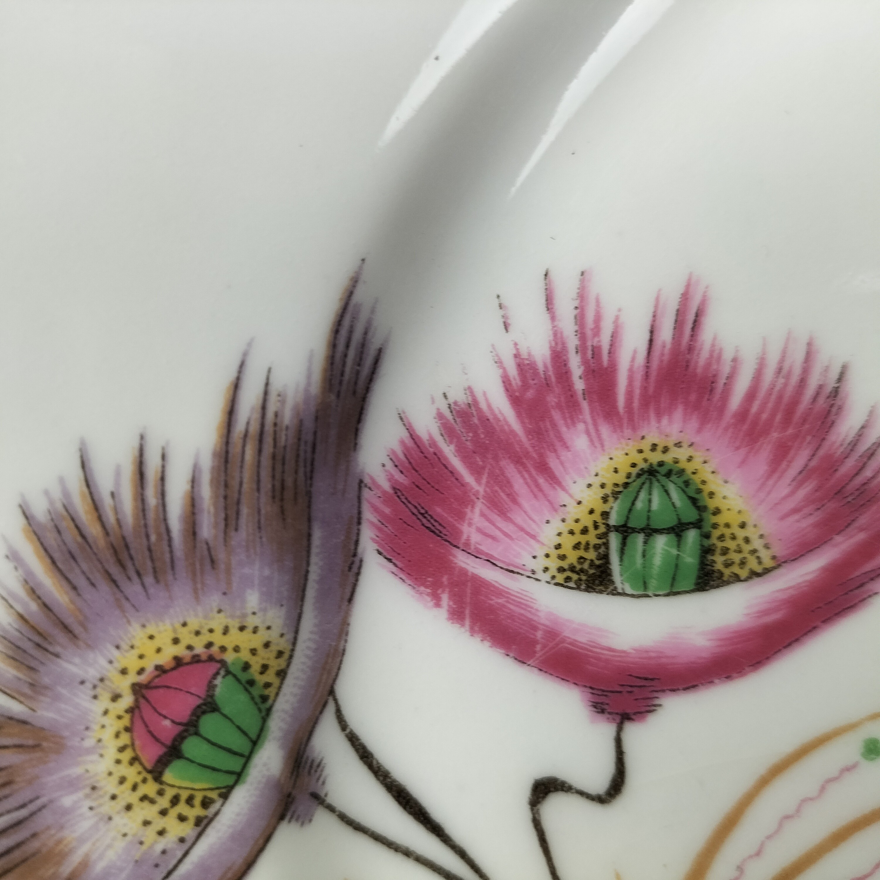 Voir photo 5 de Lot de 7 assiettes 23,4 cm –5 Porcelaine de Luxe du Berry et 2 véritables porcelaine de luxe ,élégante motif floral identique (porcelaine de Limoge) Lot de 7 assiettes 23,4 cm –5 Porcelaine de Luxe du Berry et 2 véritables porcelaine de luxe ,élégante motif floral identique (porcelaine de Limoge) Bon état reconditionné photo 5