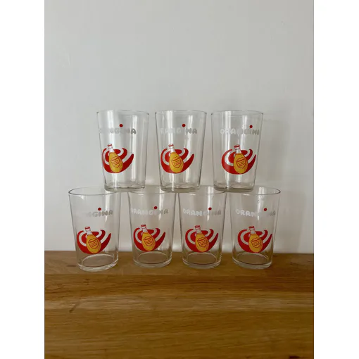 Lot De 7 Verres Orangina Vintage occasion reconditionné disponible sur Rakuten