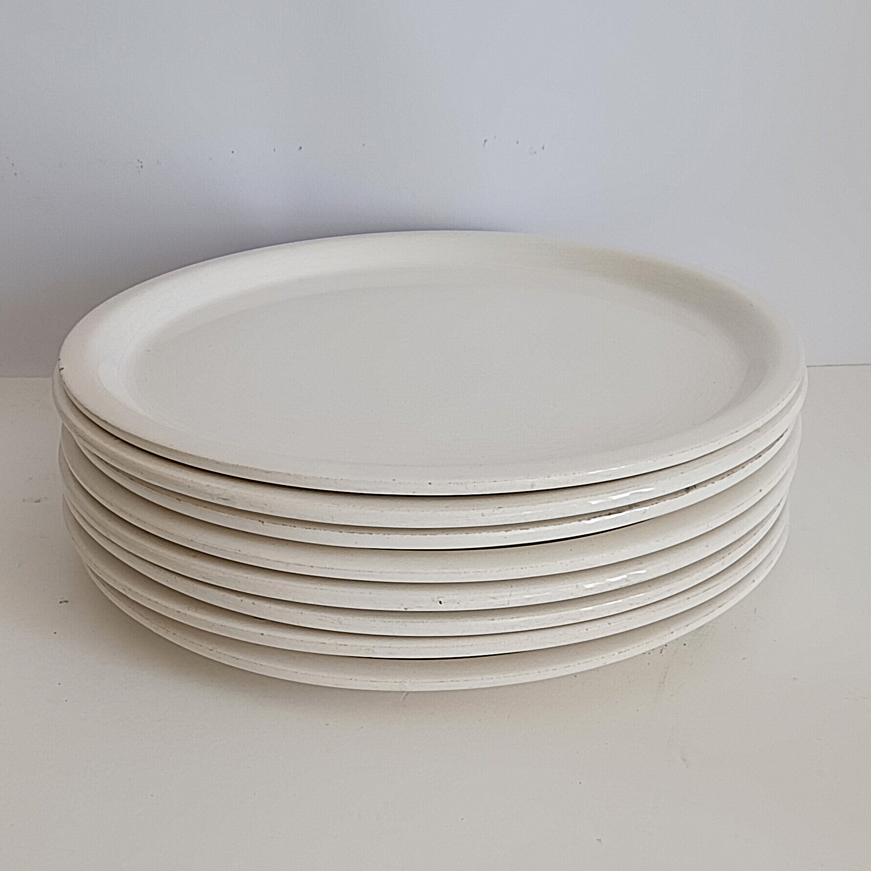 Voir photo 3 de Lot de 8 assiettes anciennes Salins France diamètre 23,5 cm Lot de 8 assiettes anciennes Salins France diamètre 23,5 cm Bon état reconditionné photo 3