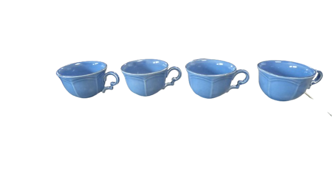 Voir photo 15 de Lot de 8 soucoupes et 8 tasses à café bleues Niderviller assorties Lot de 8 soucoupes et 8 tasses à café bleues Niderviller assorties État correct reconditionné photo 15
