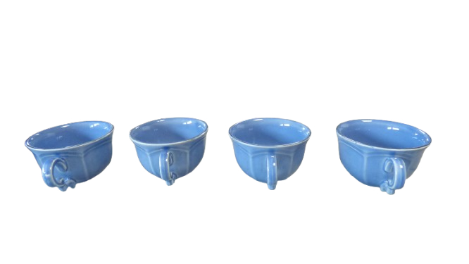 Voir photo 16 de Lot de 8 soucoupes et 8 tasses à café bleues Niderviller assorties Lot de 8 soucoupes et 8 tasses à café bleues Niderviller assorties État correct reconditionné photo 16