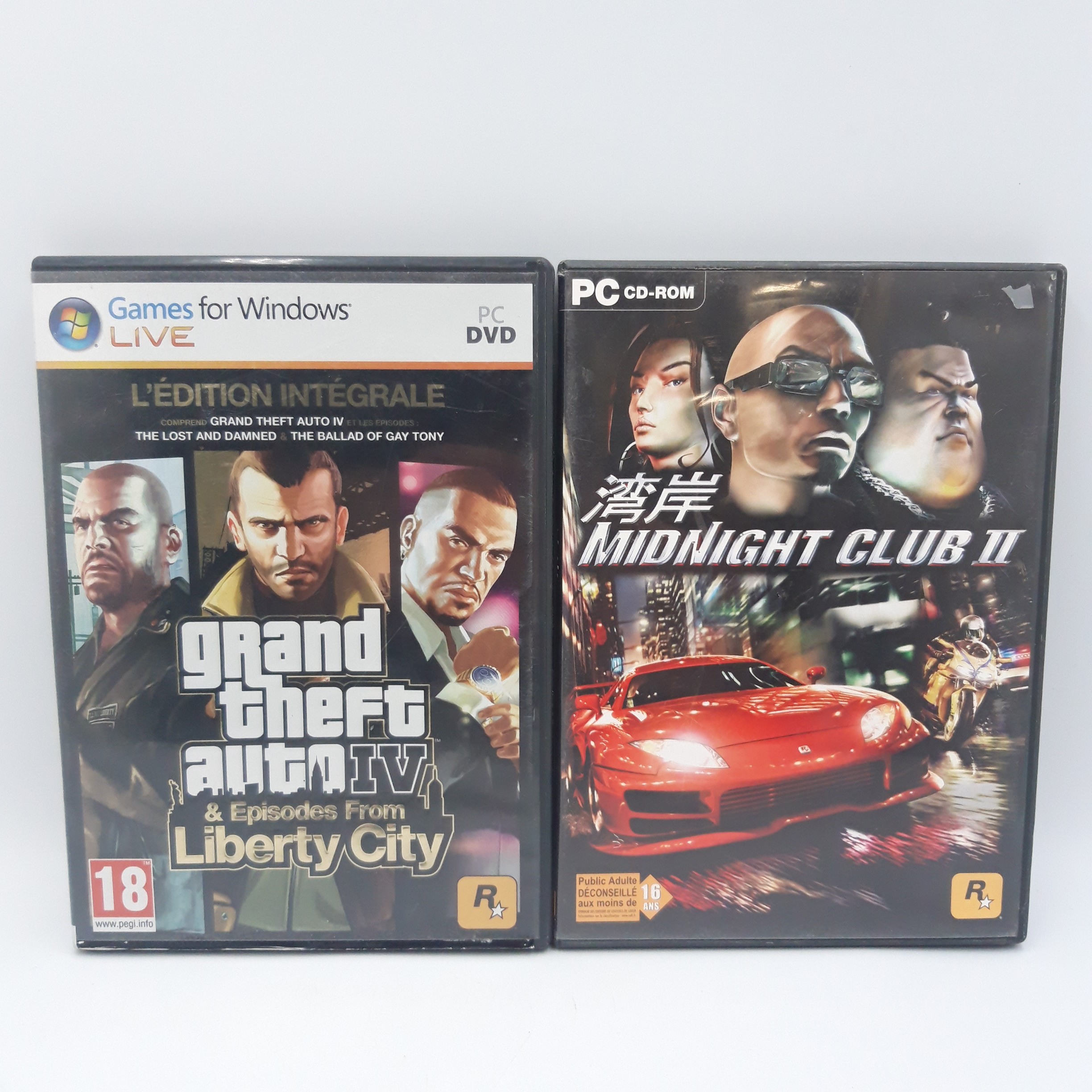 Lot de deux cd de jeux pour ordinateur 1. Midnight club II 2. GTA 4 Bon état - 17,00 € Lot de deux cd de jeux pour ordinateur 1. Midnight club II 2. GTA 4 Bon état reconditionné disponible sur Label Emmaüs