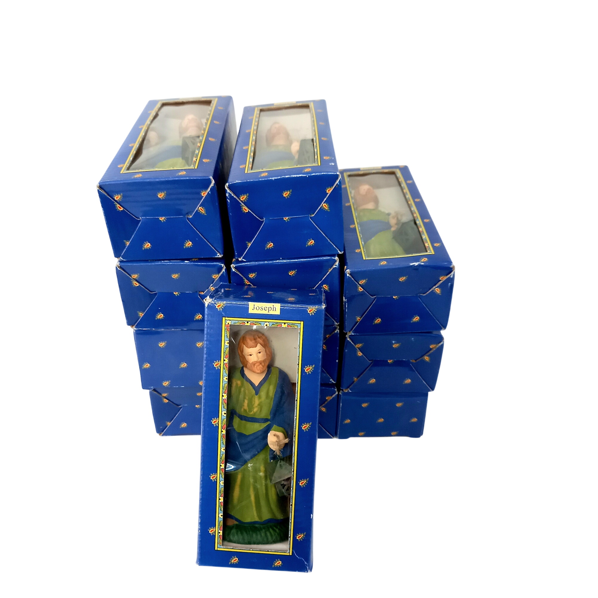 Lot de douze santons en terre cuite à l'effigie de Joseph, peint main Bon état - 23,20 € Lot de douze santons en terre cuite à l'effigie de Joseph, peint main Bon état reconditionné disponible sur Label Emmaüs