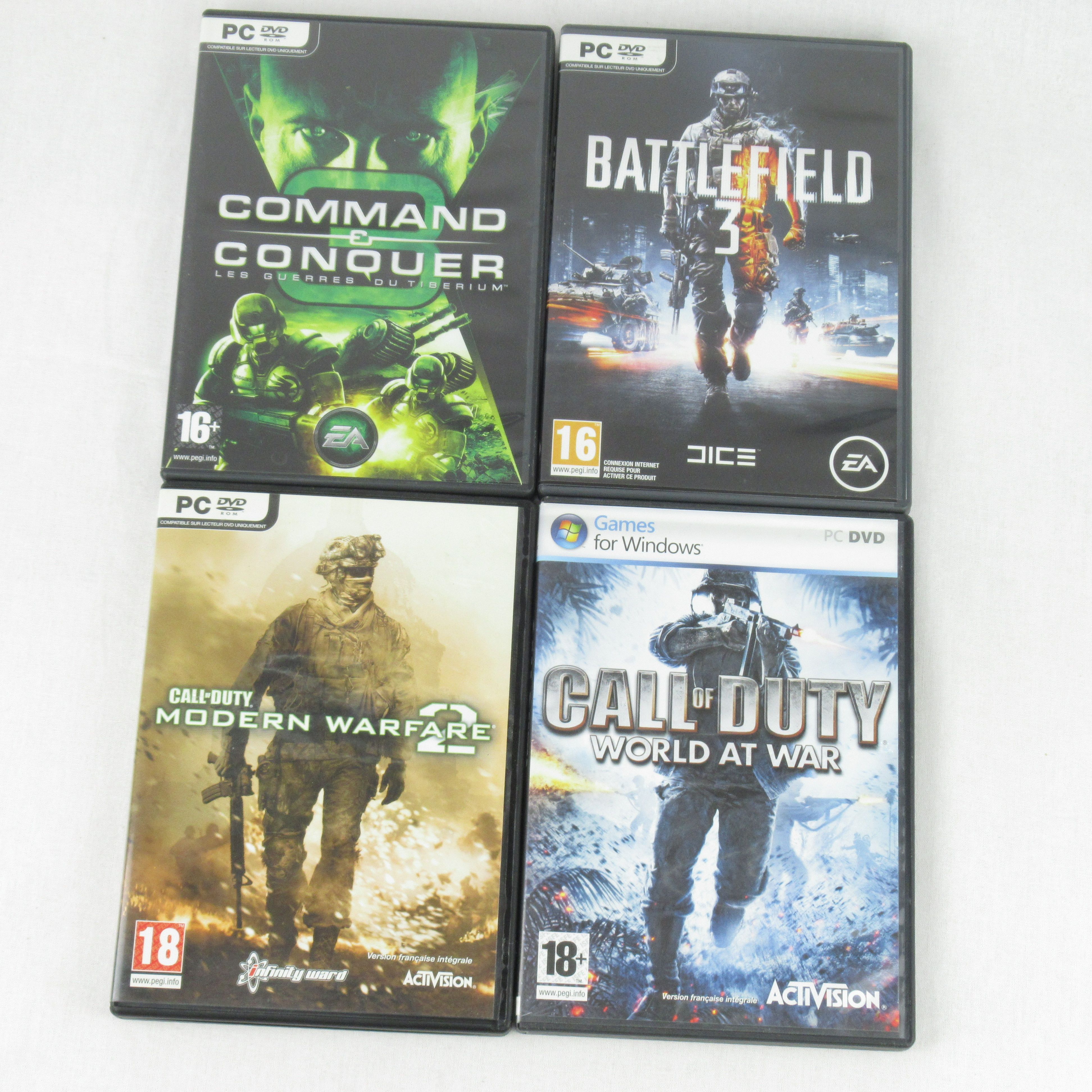 Acheter Lot de jeux de guerre PC (BF3, COD MW2, Command and Conquer) - Microsoft Bon état - 10,00 € Lot de jeux de guerre PC (BF3, COD MW2, Command and Conquer) - Microsoft Bon état reconditionné disponible sur Label Emmaüs