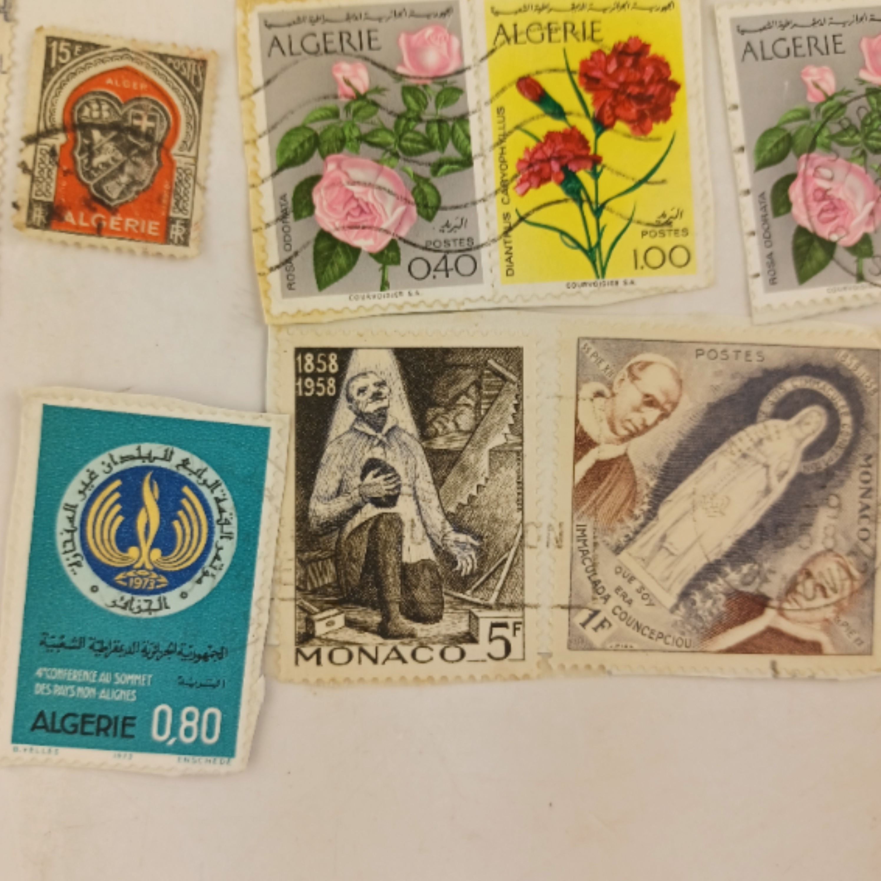 Voir photo 4 de Lot de timbres oblitérés Algérie, Maroc, Tunisie, AOF et Monaco, collection ancienne francophone Lot de timbres oblitérés Algérie, Maroc, Tunisie, AOF et Monaco, collection ancienne francophone Très bon état reconditionné photo 4