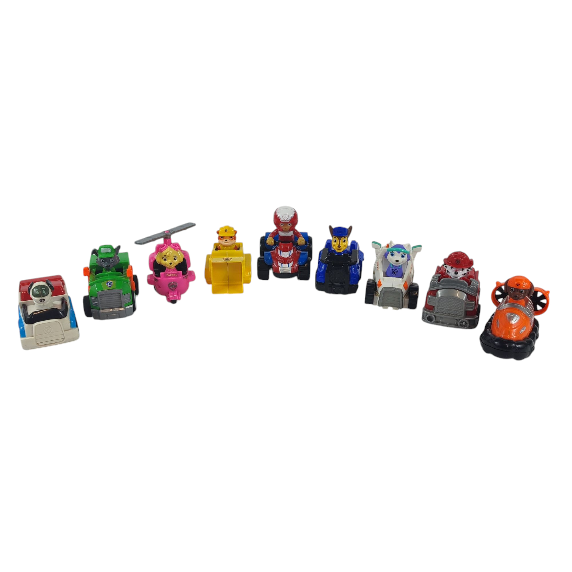 Lot Pat'Patrouille - 9 petites voitures - Ryder, Stella, Ruben, Zuma, Everest, Rocky, Marcus, Chase et Chien-Robot Bon état - 10,00 € Lot Pat'Patrouille - 9 petites voitures - Ryder, Stella, Ruben, Zuma, Everest, Rocky, Marcus, Chase et Chien-Robot Bon état reconditionné disponible sur Label Emmaüs