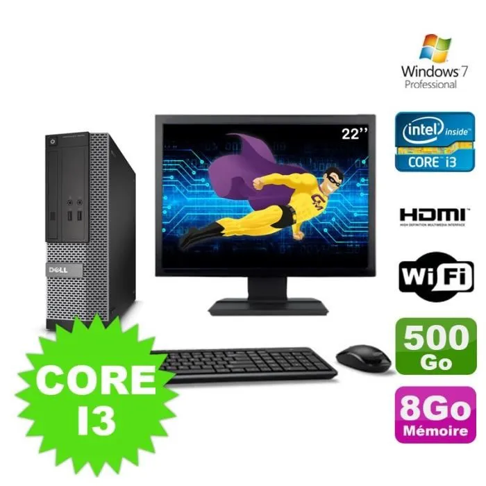 Lot PC DELL 3010 SFF I3-2120 DVD 8Go 500Go HDMI Wifi W7 + Ecran 22 Reconditionné - 192,00 € Lot PC DELL 3010 SFF I3-2120 DVD 8Go 500Go HDMI Wifi W7 + Ecran 22 Reconditionné Dell reconditionné disponible sur Cdiscount Seconde Vie