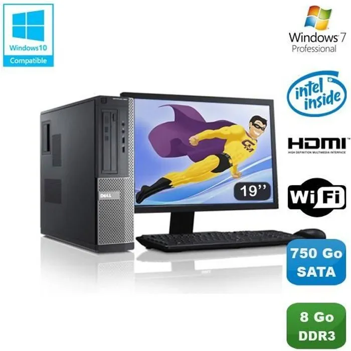 Acheter Lot PC DELL Optiplex 3010 DT G640 2.8Ghz 8Go 750Go Graveur WIFI W7 Pro + 19 Reconditionné - 199,00 € | Dero Lot PC DELL Optiplex 3010 DT G640 2.8Ghz 8Go 750Go Graveur WIFI W7 Pro + 19 Reconditionné Dell reconditionné disponible sur Cdiscount Seconde Vie | Dero