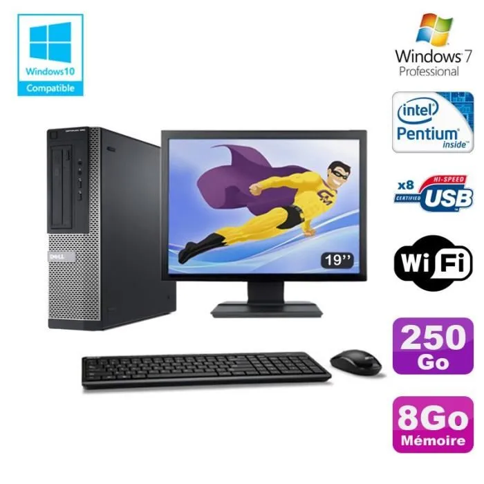 Acheter Lot PC DELL Optiplex 390 DT G630 2.7Ghz 8Go 250Go Graveur WIFI W7 Pro + Ecran 19 Reconditionné - 308,00 € Lot PC DELL Optiplex 390 DT G630 2.7Ghz 8Go 250Go Graveur WIFI W7 Pro + Ecran 19 Reconditionné Dell reconditionné disponible sur Cdiscount Seconde Vie