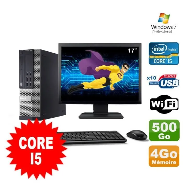 Lot PC Dell Optiplex 990 SFF I5-2400 3.1GHz 4Go 500Go DVD Wifi W7 + Ecran 17 Reconditionné - 319,00 € Lot PC Dell Optiplex 990 SFF I5-2400 3.1GHz 4Go 500Go DVD Wifi W7 + Ecran 17 Reconditionné Dell reconditionné disponible sur Cdiscount Seconde Vie | Dero