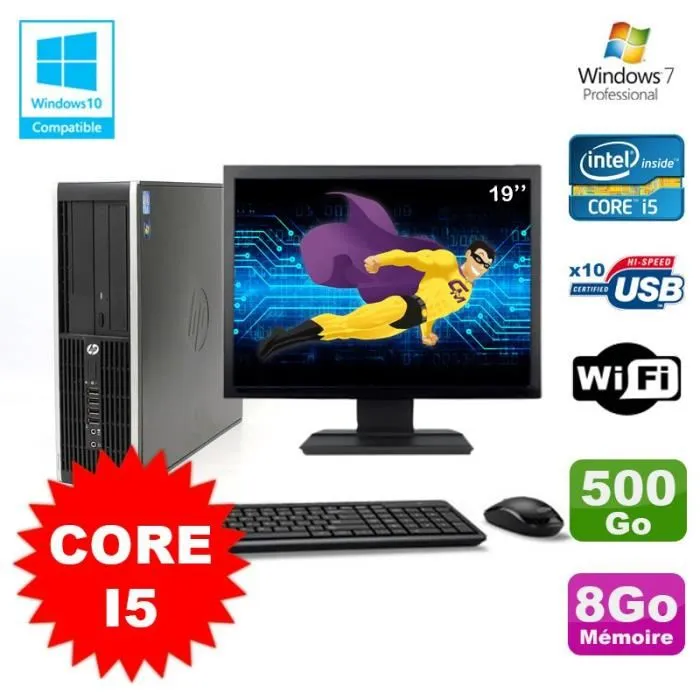 Lot PC HP Elite 8100 SFF Core i5-650 3.2GHz 8Go 500Go Graveur WIFI W7 + Ecran 19 Reconditionné - 230,00 € Lot PC HP Elite 8100 SFF Core i5-650 3.2GHz 8Go 500Go Graveur WIFI W7 + Ecran 19 Reconditionné Hewlett-Packard reconditionné disponible sur Cdiscount Seconde Vie