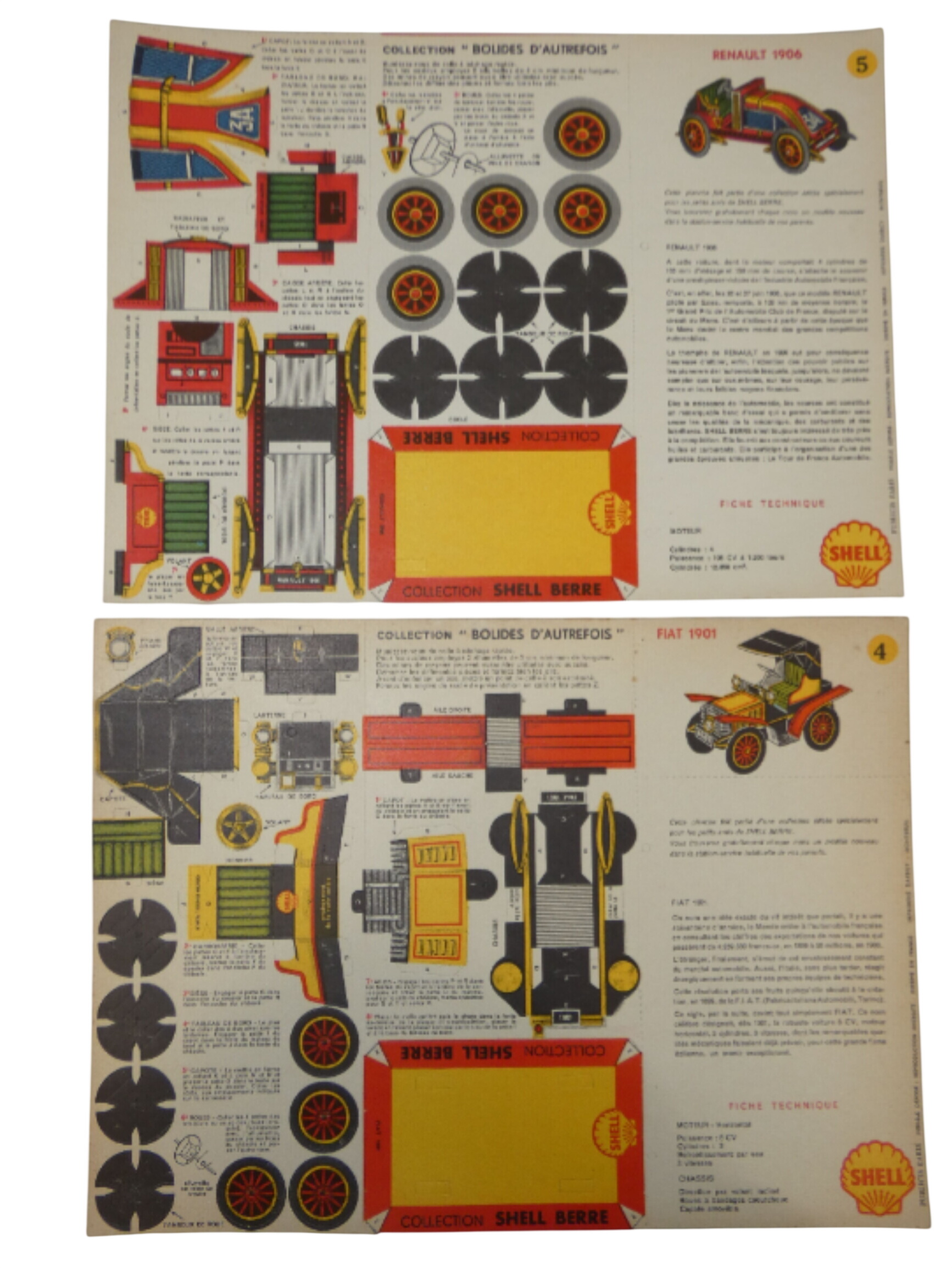 Lot vintage de 2 maquettes en carton de la collection "Bolides d'autrefois" distribué par SHELL Bon état - 10,00 € Lot vintage de 2 maquettes en carton de la collection "Bolides d'autrefois" distribué par SHELL Bon état reconditionné disponible sur Label Emmaüs