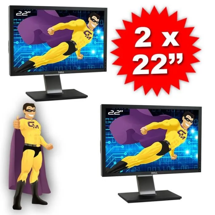 Lot x2 Dual Screen Ecrans 22 DELL P2210t P2210f TFT VGA DVI Display 4xUSB VESA Reconditionné - 136,22 € Lot x2 Dual Screen Ecrans 22 DELL P2210t P2210f TFT VGA DVI Display 4xUSB VESA Reconditionné Dell reconditionné disponible sur Cdiscount Seconde Vie