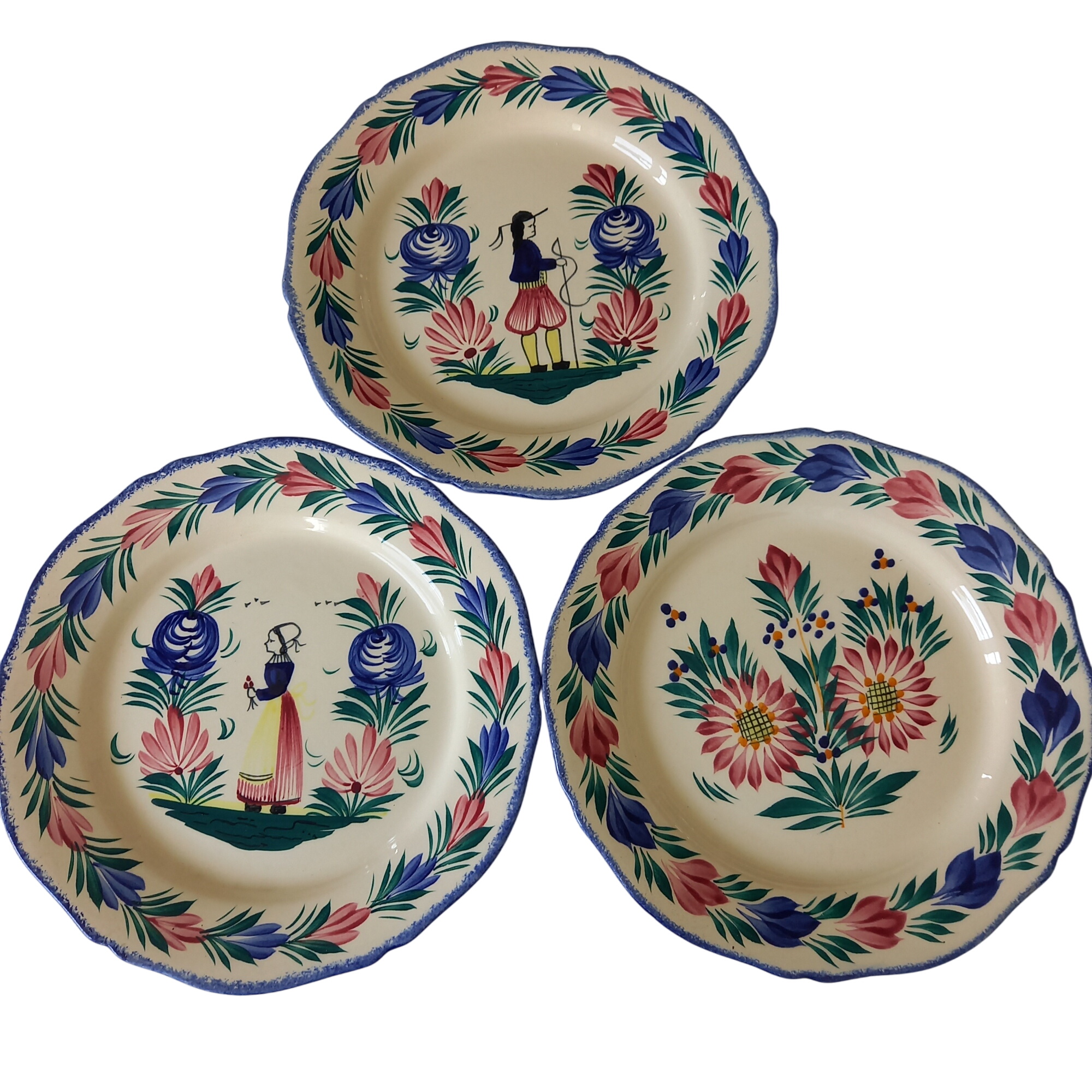 Lots de 3 assiettes décor breton bretonne HB Quimper signée BM Très bon état - 35,00 € Lots de 3 assiettes décor breton bretonne HB Quimper signée BM Très bon état reconditionné disponible sur Label Emmaüs