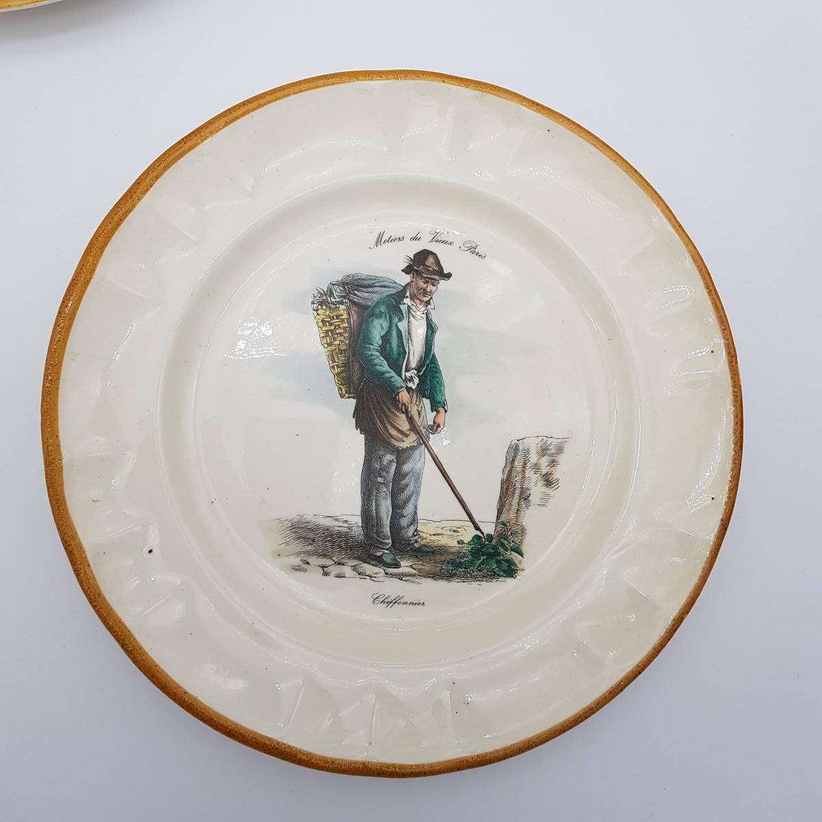  Lots de 3 grandes Assiettes métiers du Vieux Paris - Décoratives - Vintage Très bon état reconditionné photo 3