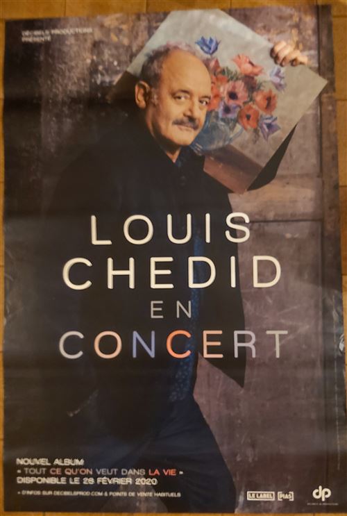Louis CHEDID - En Concert 2020 - 77x116cm - Affiche État correct reconditionné disponible sur Fnac