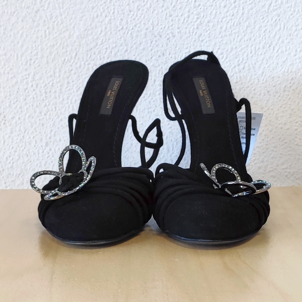 Voir photo 3 de ❤ LOUIS VUITTON - Souliers noirs en daim - 37 - Femme ❤ LOUIS VUITTON - Souliers noirs en daim - 37 - Femme Bon état reconditionné photo 3