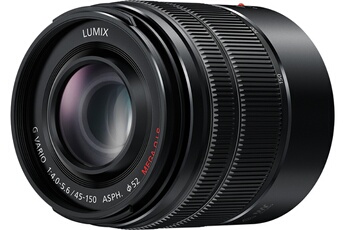 Lumix G 45-150mm f/4,0-5,6 noir Très bon état Panasonic reconditionné disponible sur Darty