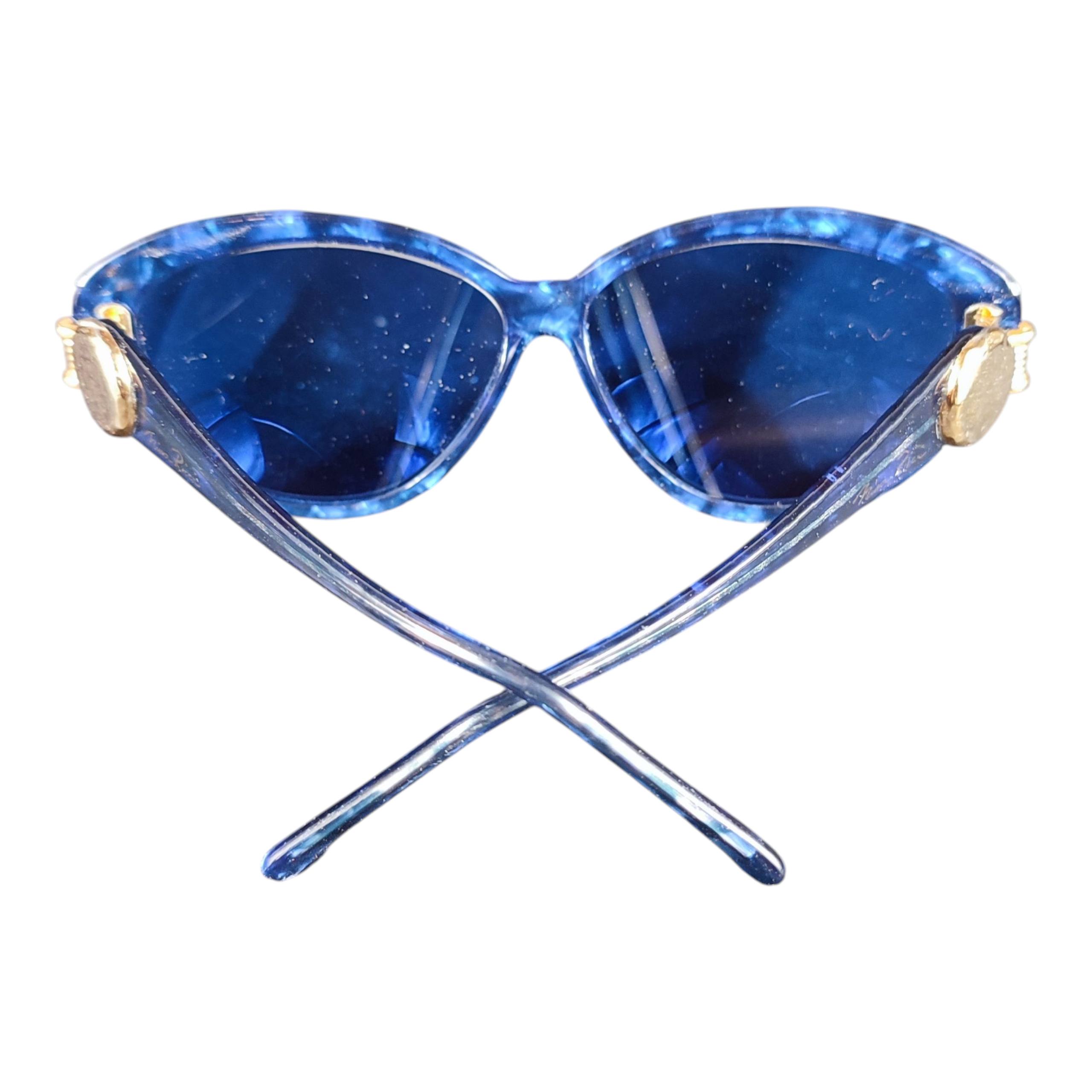 Voir photo 4 de Lunettes de soleil vintage Nina RICCI bleues pour femme Lunettes de soleil vintage Nina RICCI bleues pour femme État correct reconditionné photo 4