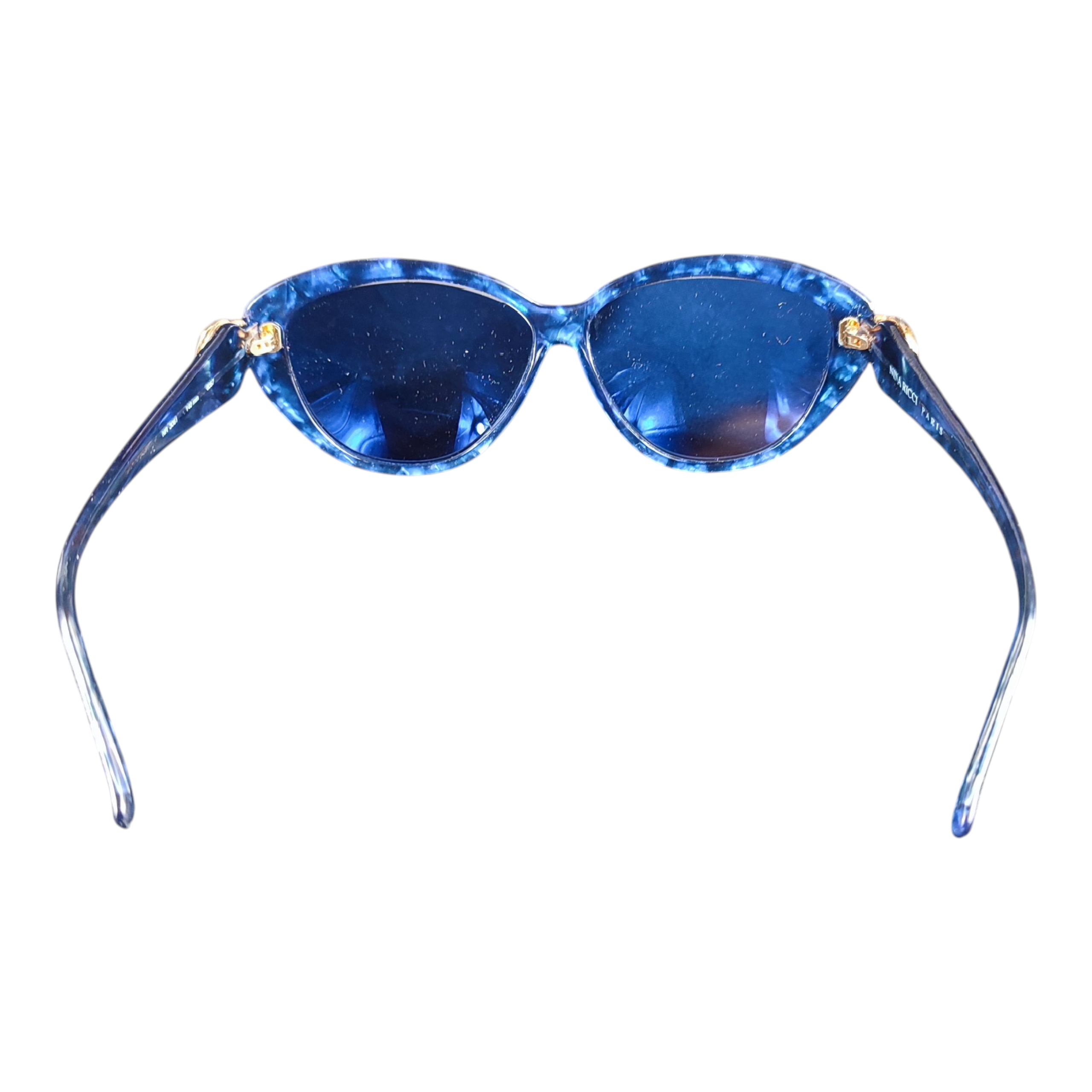 Voir photo 6 de Lunettes de soleil vintage Nina RICCI bleues pour femme Lunettes de soleil vintage Nina RICCI bleues pour femme État correct reconditionné photo 6