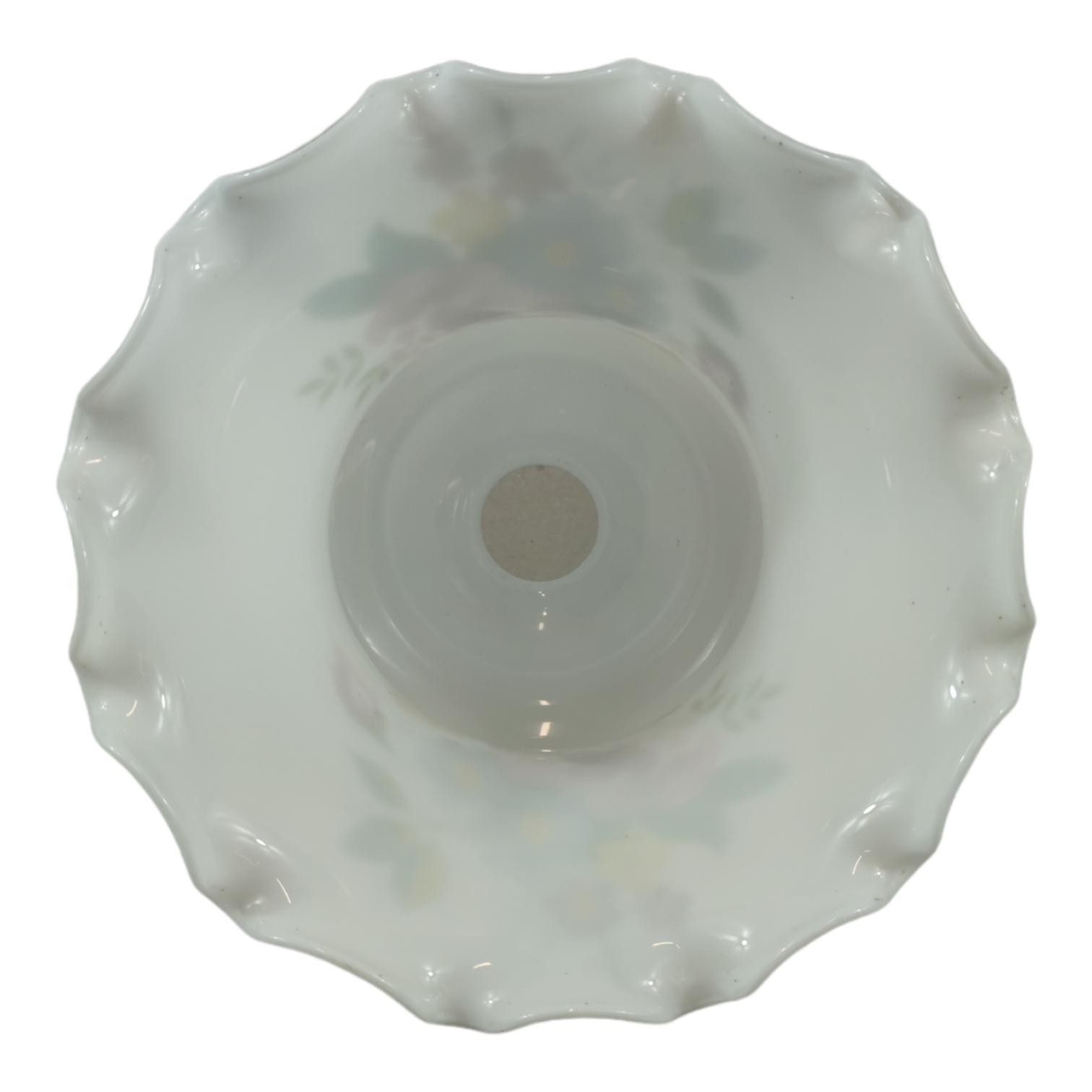 Voir photo 7 de Lustre abat-jour en opaline blanche fleurie - 21,5 cm Lustre abat-jour en opaline blanche fleurie - 21,5 cm Bon état reconditionné photo 7