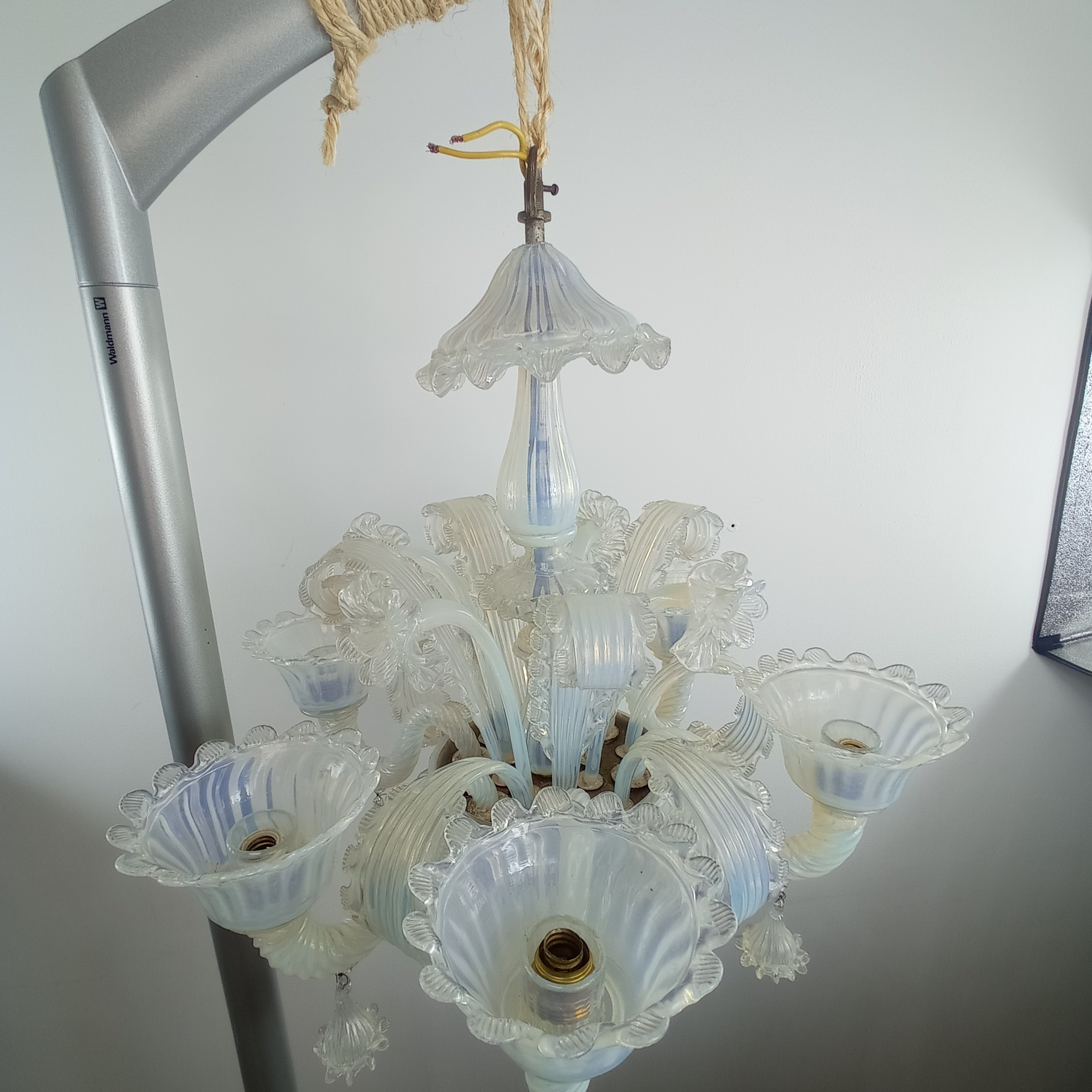 Voir photo 2 de Lustre en verre Murano Lustre en verre Murano Bon état reconditionné photo 2