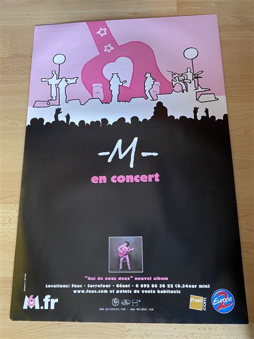 M Mathieu Chedid - En Concert - Qui de nous deux - 40x60cm - Affiche État correct reconditionné disponible sur Fnac