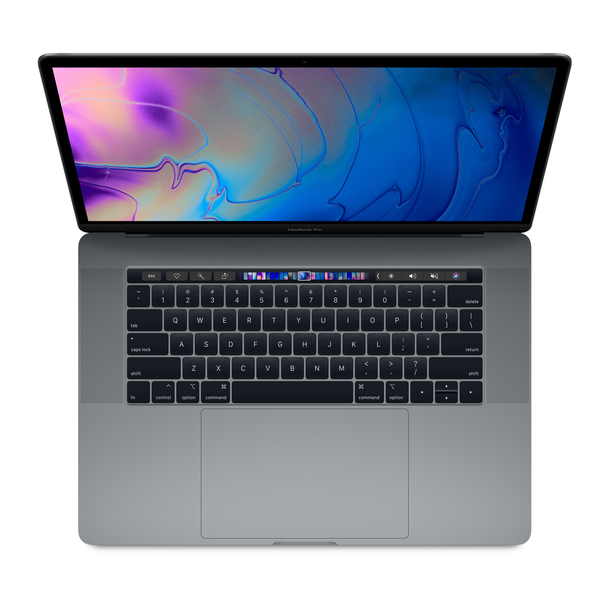 Voir photo 1 de MacBook Pro Core i7 (2018) 15', 256 Go 6 cœurs 16 Go Radeon Pro 555X, Gris sidéral - AZERTY - Bon état | Dero MacBook Pro Core i7 (2018) 15', 256 Go 6 cœurs 16 Go Radeon Pro 555X, Gris sidéral - AZERTY - Bon état Bon état Apple reconditionné | Dero