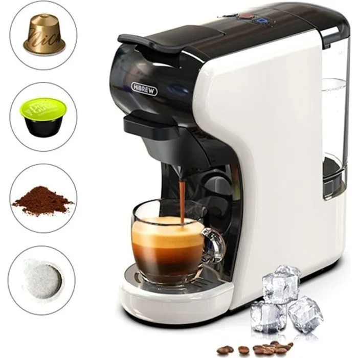 Machine à Café Expresso HiBREW H1A 1450W - Extraction 19 Bars - Cafetière à Capsules Multiples 4 en 1 Chaud/Froid Reconditionné Hibrew reconditionné disponible sur Cdiscount Seconde Vie