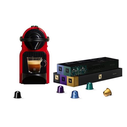 Machine à Cafe Nespresso Krups Bundle YY5789FD Inissia Rouge + 50 capsules État correct Krups reconditionné disponible sur Fnac