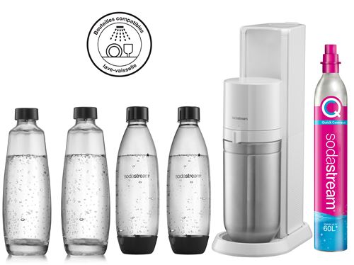 Machine à eau pétillante Sodastream Duo Blanc avec 2 carafes et 2 bouteilles Fuse État correct SodaStream reconditionné disponible sur Fnac | Dero