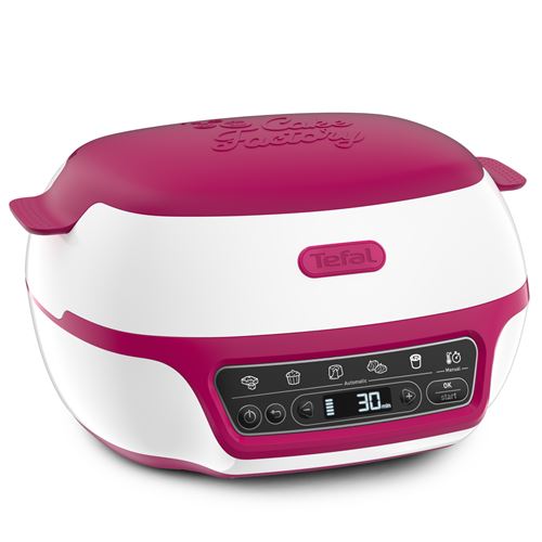 Machine à gâteaux Tefal Cake Factory Delices Set moules CreaBake KD810112 1100 W Rose et Blanc État correct reconditionné disponible sur Fnac