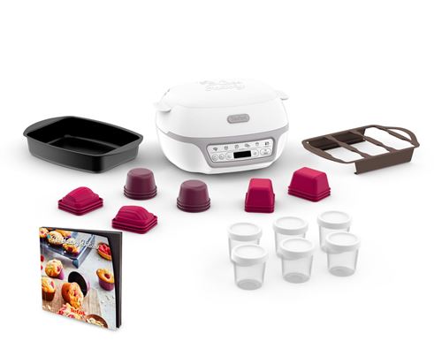 Machine à gâteaux Tefal Cake Factory Délices Silver Maxi Pack KD812110 1100 W Blanc et Argent État correct Tefal reconditionné disponible sur Fnac