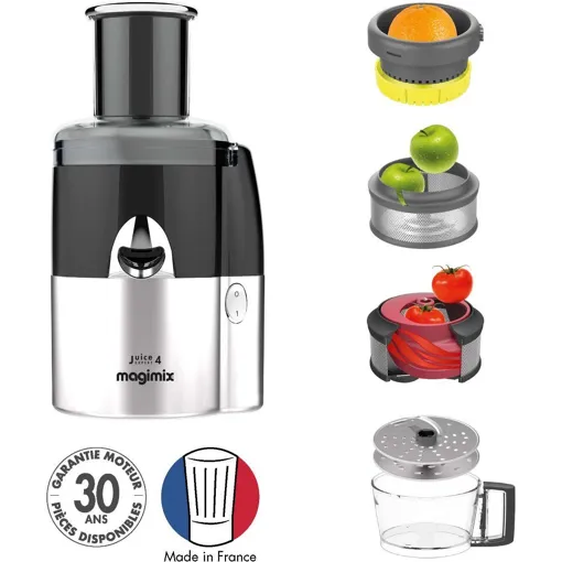 Magimix Juice Expert 4 - Extracteur de jus / presse citron / hachoir - 400 Watt - chrome noir/mat Bon état reconditionné disponible sur Rakuten