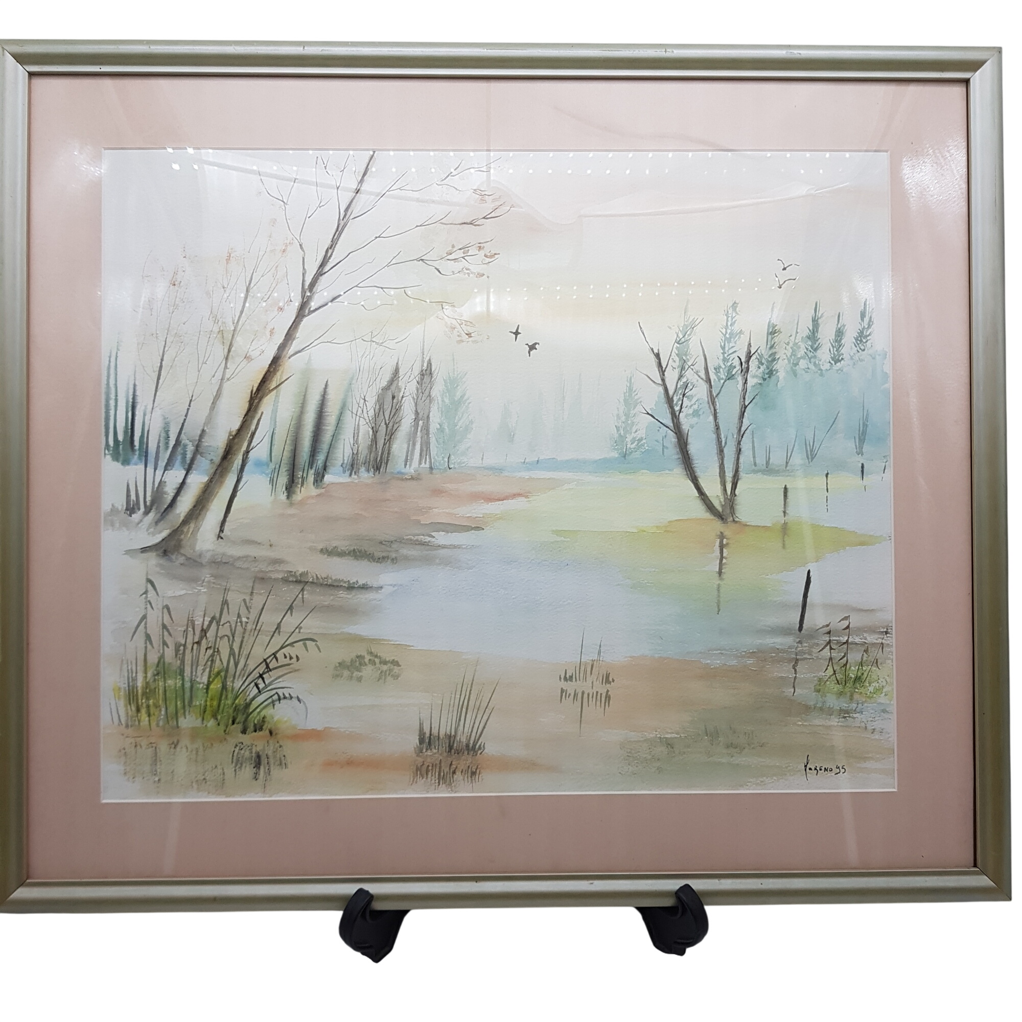 Magnifique aquarelle d'un paisible paysage signé "Mareno 95"- Encadrement aux couleurs pastels Très bon état - alternatives disponibles sur Dero Magnifique aquarelle d'un paisible paysage signé "Mareno 95"- Encadrement aux couleurs pastels Très bon état reconditionné (offre indisponible)