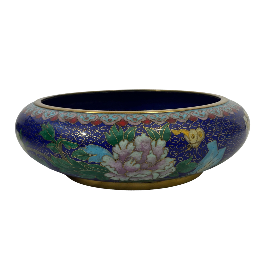Voir photo 6 de Magnifique Bol en Émail Cloisonné – Décor Pivoines et Papillons Magnifique Bol en Émail Cloisonné – Décor Pivoines et Papillons Très bon état reconditionné photo 6