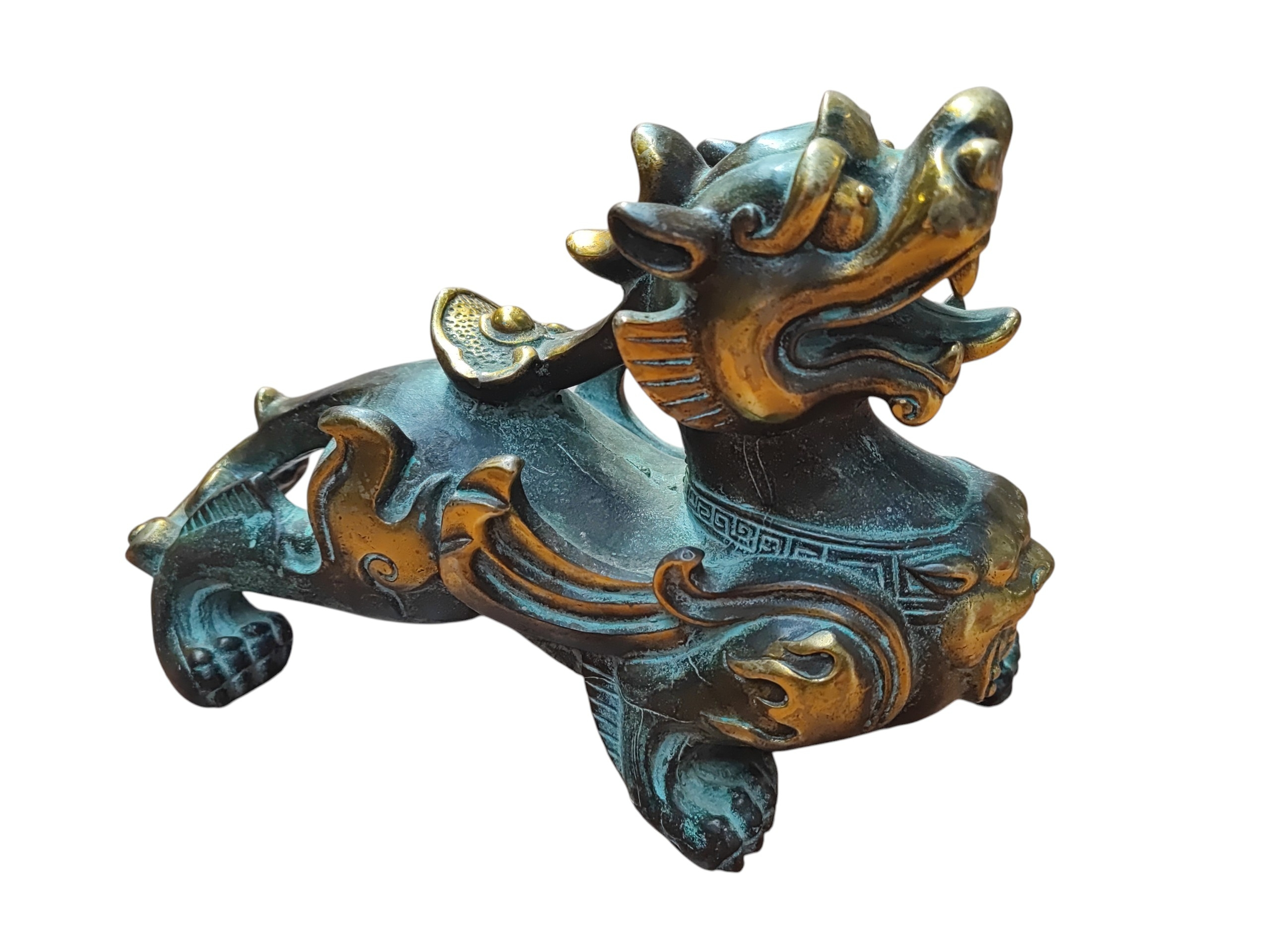 Voir photo 2 de Magnifique statuette Pixiu, en bronze. Magnifique statuette Pixiu, en bronze. Très bon état reconditionné photo 2