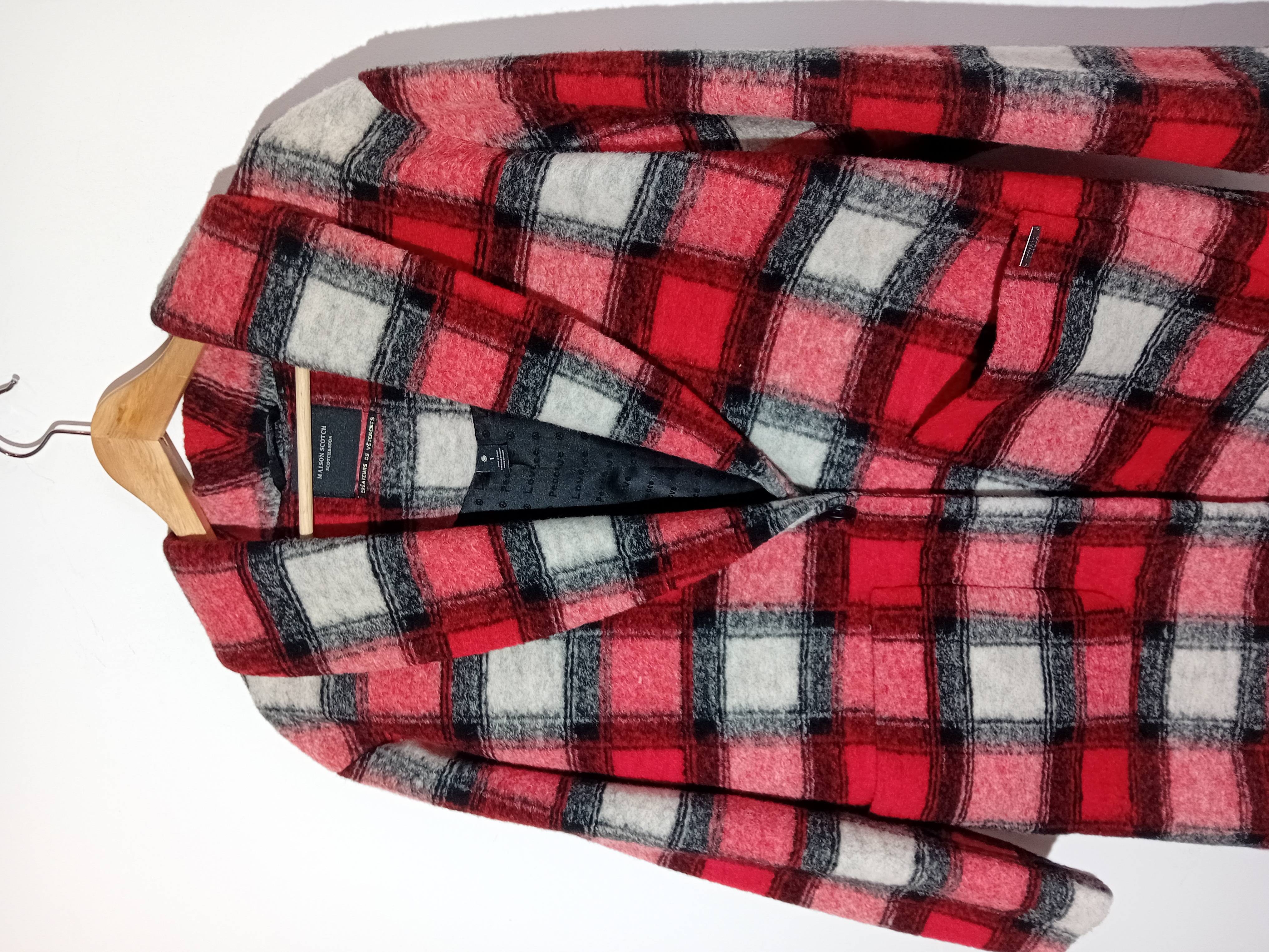 Voir photo 7 de Maison Scotch Veste Manteau Carreaux Plaid Rouge Noir Blanc T5032 (T5032) Maison Scotch Veste Manteau Carreaux Plaid Rouge Noir Blanc T5032 (T5032) reconditionné photo 7